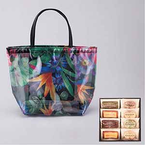 日本製クリアオーガンジー手提(ハイビスカスBK)＆ガトーセレクション [PAN-10]【母の日】