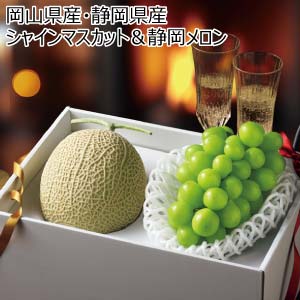 岡山県産・静岡県産 シャインマスカット＆静岡メロン(お届け期間：7/15〜8/15)【夏の贈りもの・お中元】