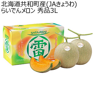 北海道共和町産(JAきょうわ) らいでんメロン 秀品3L(お届け期間：7/5〜8/15)【夏の贈りもの・お中元】