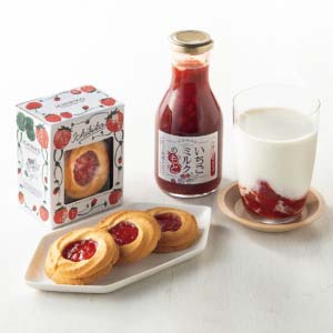 ICHIBIKO いちごジャムクッキーといちごミルクのもとギフト【冬の贈りもの・お歳暮】