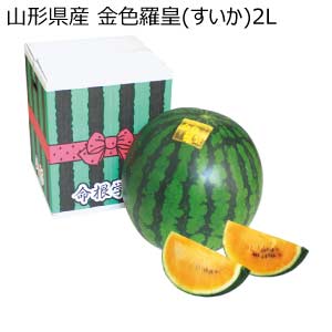 山形県産 金色羅皇(すいか)2L(お届け期間：7/22〜8/15)【夏の贈りもの・お中元】