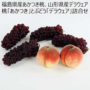 福島県産あかつき桃、山形県産デラウェア 桃「あかつき」とぶどう「デラウェア」詰合せ(お届け期間：7/25〜8/20)【夏の贈りもの・お中元】