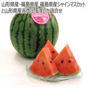 山形県産・福島県産 福島県産シャインマスカットと山形県産赤肉小玉すいか詰合せ(お届け期間：7/17〜8/15)【夏の贈りもの・お中元】
