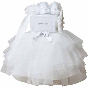 ドレス おむつケーキ 白[OM0023-18]【年間ギフト】