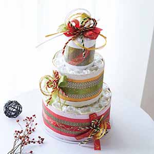 おむつdeケーキ 和柄 水引 2段【年間ギフト】