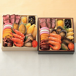 食べくらべるおせち二段重「較(かく) 金と銀の重」【2〜3人前・26品目】【イオンのおせち】