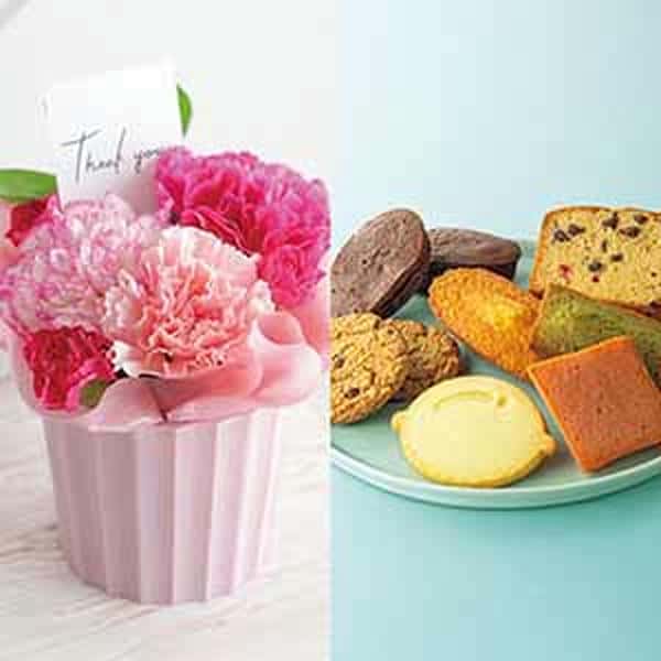 竹中庭園緑化 母の日カーネーションアレンジ＋ひととえ スイーツファクトリー【母の日】