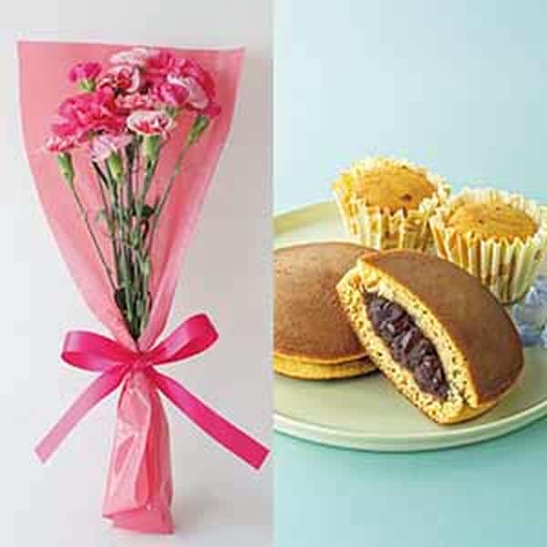 竹中庭園緑化 母の日ルージュブーケ＋甘美 どら焼き＆スイートポテト【母の日】