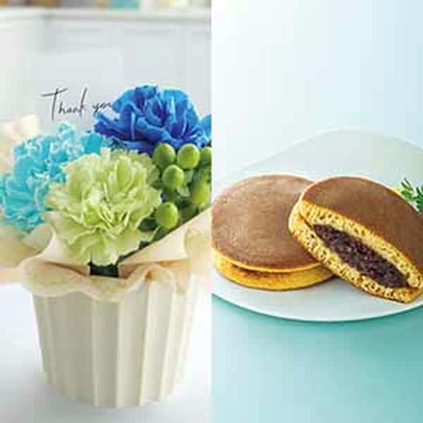 竹中庭園緑化 父の日カーネーションアレンジ＋甘美 どら焼き【父の日】