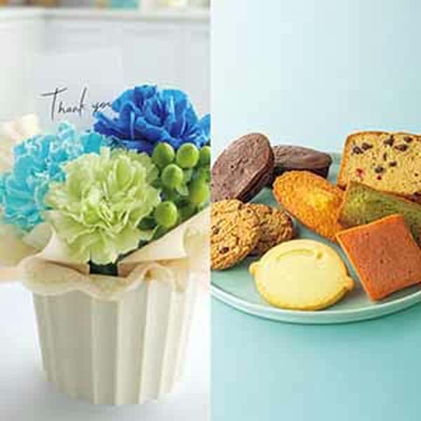 竹中庭園緑化 父の日カーネーションアレンジ＋ひととえ スイーツファクトリー【父の日】