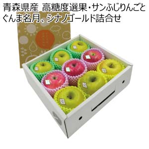 青森県産 高糖度選果・サンふじりんごとぐんま名月、シナノゴールド詰合せ(お届け期間：11/21〜12/31)【冬の贈りもの・お歳暮】