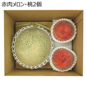 赤肉メロン・桃2個(お届け期間：7/11〜8/15)【夏の贈りもの・お中元】