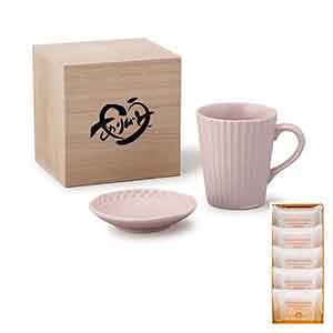 マグ＆クッキー 心づくしマットカラーマグ・プレート＆チーズサンドクッキー [HA-07]【母の日】