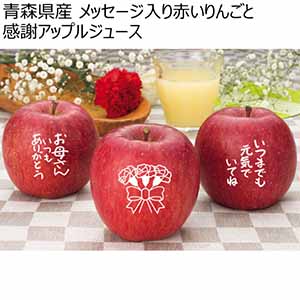 青森県産 メッセージ入り赤いりんごと感謝アップルジュース 【母の日】