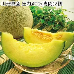 山形県産 庄内メロン(青肉)2個(お届け期間：7/5〜8/10)【夏の贈りもの・お中元】