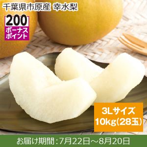 千葉県市原産 幸水梨 3Lサイズ、10kg(28玉)【ふるさとの味・南関東】