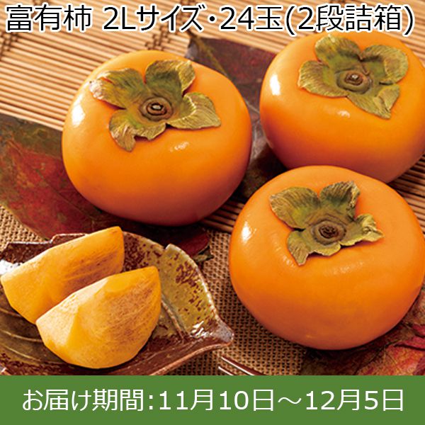 奈良県産(JAならけん) 富有柿 2Lサイズ・24玉(2段詰箱)【ふるさとの味・東海】
