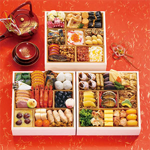 京都 むろまち加地 和風三段重「宝扇」【4〜5人前・51品目】【イオンのおせち】