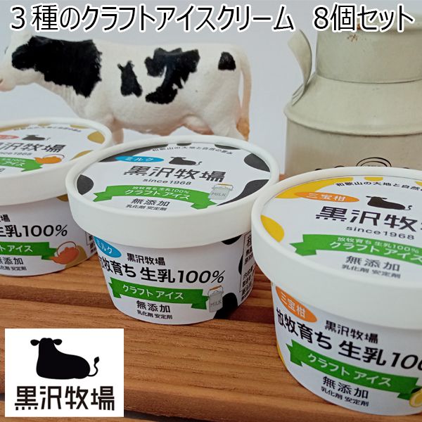 黒沢牧場 ３種のクラフトアイスクリーム　8個セット【ふるさとの味・近畿】