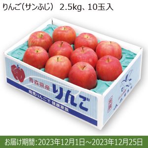 青森県産JA相馬村 りんご（サンふじ） 2.5kg 10玉入り【ふるさとの味・南関東】