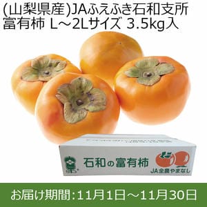 (山梨県産)JAふえふき石和支所 富有柿 L〜2Lサイズ 3.5kg入 皇室献上柿の産地として評価の高い柿【お届け期間：11/1(金)〜11/30(土)】【ふるさとの味・北関東】