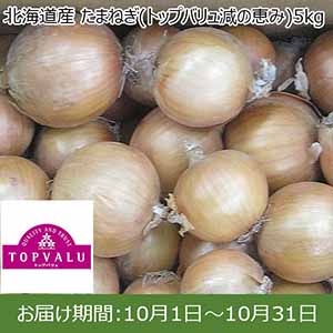 北海道産 たまねぎ(トップバリュ減の恵み)5kg【イオンカード会員限定10月】