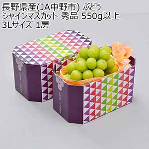 長野県産 ぶどう シャインマスカット 秀品 550g以上 3Lサイズ 1房  (お届け期間：12月20日〜12月23日)【イオンのクリスマス】