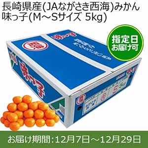 長崎県産(JAながさき西海)みかん 味っ子(M〜Sサイズ 5kg) 糖度13度 指定日お届け可【限定100点】【お届け期間:12月7日〜12月29日】【おいしいお取り寄せ】