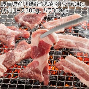 岐阜県産 飛騨旨豚焼肉セット600g(かたロース300g、バラ300g)【BUZZTTO SALE10月】