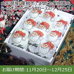 山形県産(東根市) まるたか果樹園＆ら・はすみの「サンタクロースのラ・フランス」ギフトスペック【限定100点】【お届け期間：11月20日〜12月25日】【イオンカード会員限定11月】