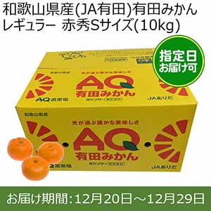 和歌山県産(JA有田)有田みかん レギュラー 赤秀Sサイズ(10kg)指定日お届け可【限定100点】【おいしいお取り寄せ】