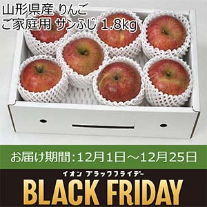 山形県産 りんご ご家庭用 サンふじ 1.8kg【お届け期間：12月1日〜12月25日】【ブラックフライデー】