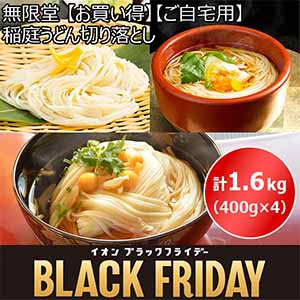 無限堂 【お買い得】【ご自宅用】稲庭うどん切り落とし 1.6Kg(400g×4)【お届け期間：11月26日〜12月2日】【ブラックフライデー】