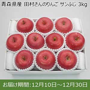 青森県産 田村さんのりんご サンふじ 3kg【お届け期間：12月10日〜12月30日】【Ａセレクション12月】