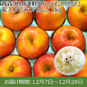 青森県JA津軽みらい(石川地区) 蜜入り“こみつ”りんご 2kg【限定500点】【お届け期間：12月7日〜12月29日】 【イオンカード会員限定12月】