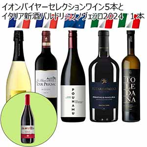 イオンバイヤーセレクションワイン5本とイタリア新酒バルドリーノノヴェッロ2024 1本(各750ml)【おいしいお取り寄せ】