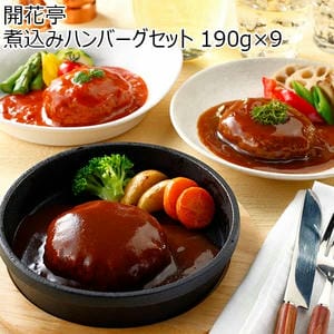 開花亭 煮込みハンバーグセット 190g×9[KN-DTT9]【おいしいお取り寄せ】