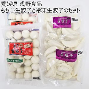 愛媛県 浅野食品 もち○生餃子と冷凍生餃子のセット もち○生餃子25粒×2、冷凍生餃子20粒×2【お届け期間:1月12日〜3月11日】【ふるさとの味・中四国】