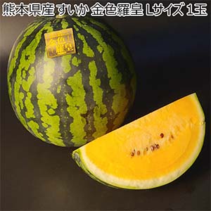 熊本県産 すいか 金色羅皇 Lサイズ 1玉【お届け期間：5月18日〜6月15日】【おいしいお取り寄せ】