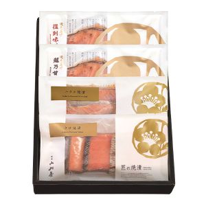 新潟小川屋 手間なし味くらべ 匠の焼漬さけ×1(チリ産)・、焼き上げ越乃甘粕漬さけ×1(チリ産)、焼き上げ復刻味噌漬さけ他「お届け期間5/26-8/25」【夏の贈りもの・お中元】【KN】