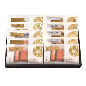 新潟小川屋 お肉とお魚の焼漬詰合せ 匠の焼漬さけ×2(チリ産)・ほたて×1(北海道産)・、お肉の焼漬豚肩ロース×2(国産)・鶏もも×2(国産)他【夏の贈りもの・お中元】【KN】
