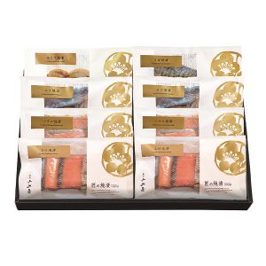 新潟小川屋 お魚の焼漬詰合せ 匠の焼漬さけ×2(チリ産)・ハラス×2(チリ産)・ぶり×2(国産)・ほたて×1(北海道産)・さば×1(ノルウェー産)【夏の贈りもの・お中元】【KN】