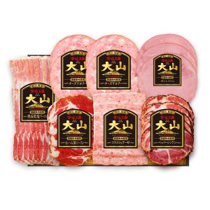鳥取大山ハム大山ハム詰合せCNS-42熟成乾塩ベーコン・チーズリヨナー×2・フライシュケーゼ・ペッパーシンケン・ボンレスハム・生ハム(肩ロース)【夏の贈りもの・お中元】【NN】
