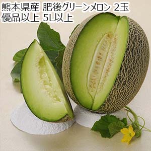 熊本県産 肥後グリーンメロン 2玉 優品以上 5L以上【限定50点】【お届け期間：5月28日〜6月20日】【お買い得セール5月】