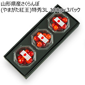 山形県産さくらんぼ(やまがた紅王)特秀3L 100g×3パック【お届け期間:6月10日〜7月20日】【KN】
