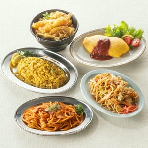 お手軽5日分ランチセットC(大阪王将の炒め焼きそば・CoCo壱番屋カレーピラフ・むかし懐かしナポリタン・お手軽丼 天丼・ポムの樹オムライス)(L7539)【Ａセレクション7月】【サクワ】