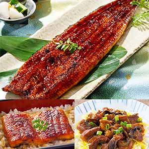 三河一色産うなぎ三昧セット(長焼き、カット、刻み)(L7618)【超！ナツ夏祭り】【サクワ】