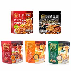 麺Quick 5種×1食 計5食セット(ボロネーゼパスタ、濃厚海老クリームパスタ、3種のチーズカルボナーラパスタ、麺屋武蔵豚骨魚介まぜそば、パンチョのナポリタン)(L7636)【サクワ】