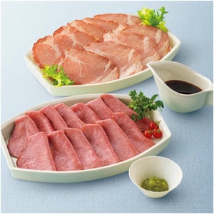 国産黒毛和牛ローストビーフ・ローストポークスライスセット【お届け期間：9月12日〜9月15日】【敬老の日】