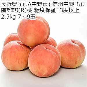 長野県産(JA中野市) 信州中野 もも 陽だまり(R)桃 糖度保証13度以上 2.5kg 7〜9玉【お届け期間：8月18日〜9月13日】【サマーセール】